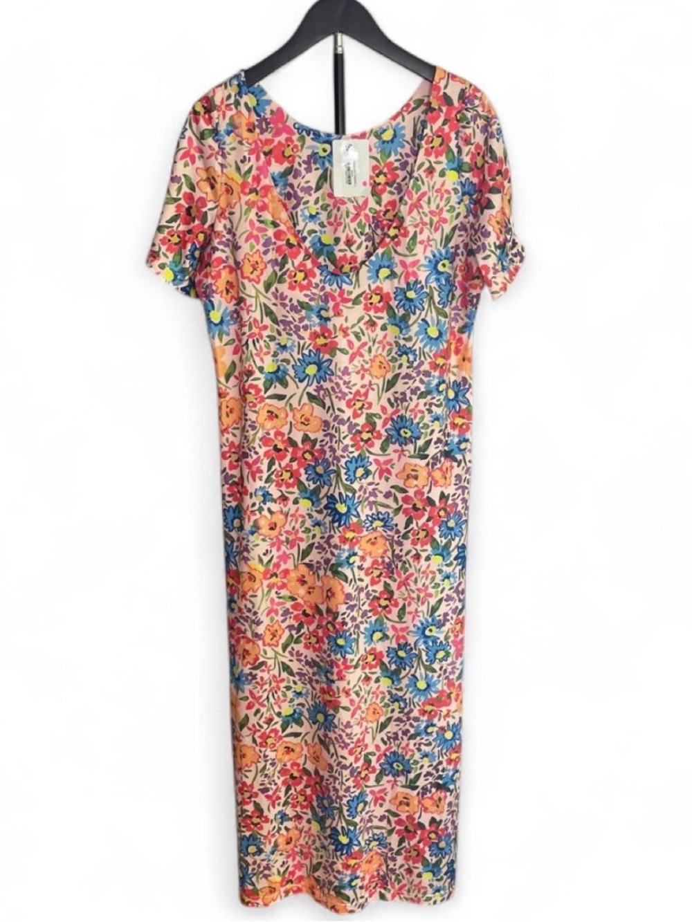 Floral‎ Print Summer Dress Women's Large Cottage Garden Boho Island Boutique